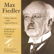ブラームス（1833-1897）/Violin Concerto： Borries(Vn)maxfiedler / Berlin. ro +schumann： Sym.1