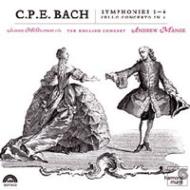  バッハ、C.P.E.(1714 - 1788)/Sym Wq.183 1-4  Cello Concerto: Manze / English Concert Mcgillivray 