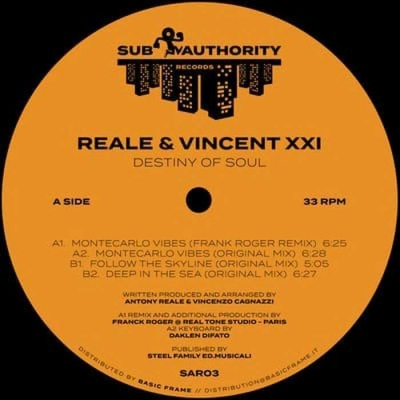 【12in】 Reale / Vincent Xxi / Destiny Of Soul (Incl. Franck Roger Remix) 送料無料