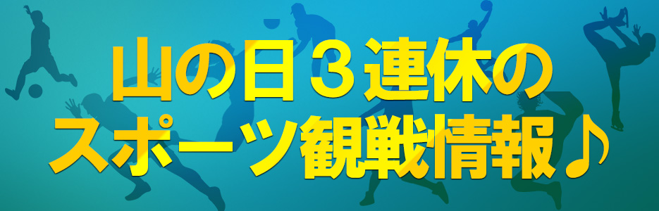 《2017》8月の山の日3連休はスポーツ観戦に♪