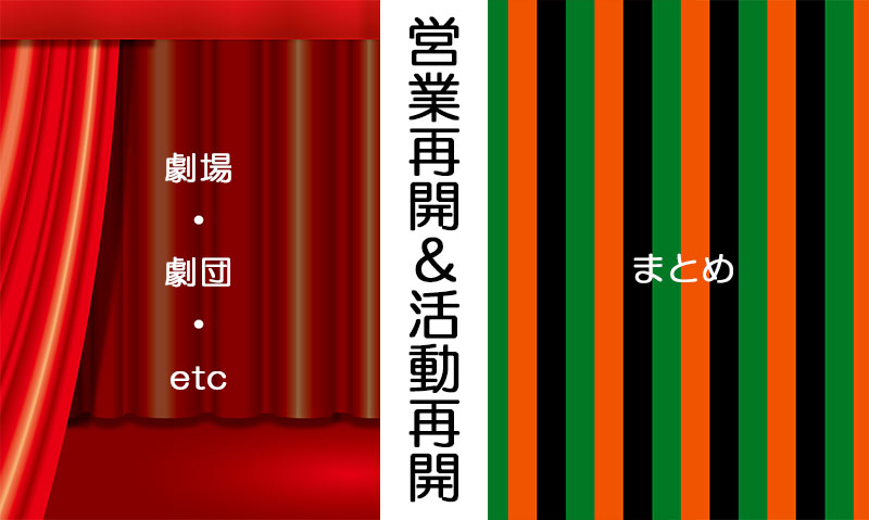 営業再開＆活動再開まとめ（劇場・劇団・etc）