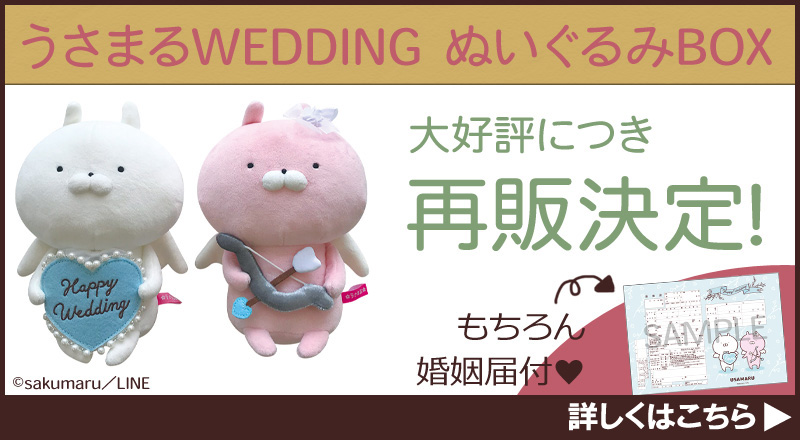 ポイントキャンペーン中 うさまる WEDDING ぬいぐるみBOX 婚姻届付き