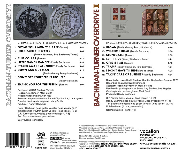 Vocalionレーベルの高音質SACD再発に モット・ザ・フープル、バートン・カミングス、バックマン・ターナー・オーヴァードライヴの3タイトル|ロック