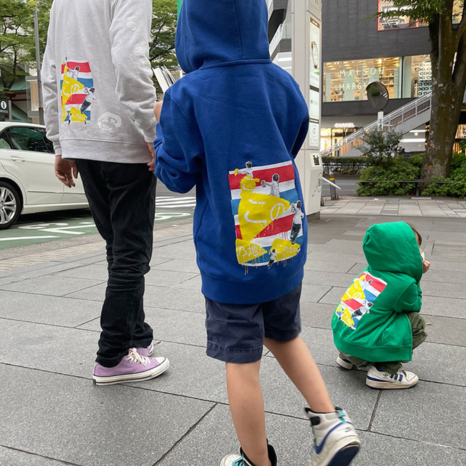 小沢健二　THE RIRI HOODIE ブルー　Lサイズ 小沢健二 THE RIRI HOODIE ブルー Lサイズ 小沢健二 THE RIRI