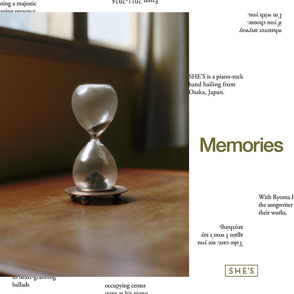 SHE'S 7枚目 ニューアルバム『Memories』9月18日発売《先着特典：Memoriesオリジナルステッカー》|ジャパニーズポップス