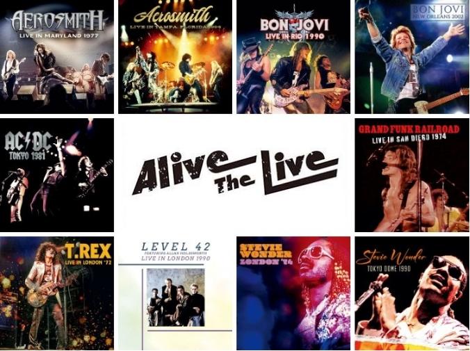エアロスミス、ボン・ジョヴィ、AC/DC、グランド・ファンク、T・レックス、スティーヴィー・ワンダーなど 10タイトル - Alive The  Liveレーベル 2024年7月26日 (金) 発売|ロック
