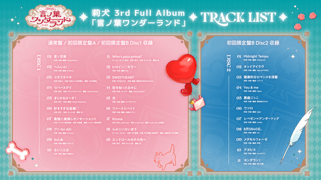 莉犬 3rdアルバム CD 「言ノ葉ワンダーランド」 2025年8月13日