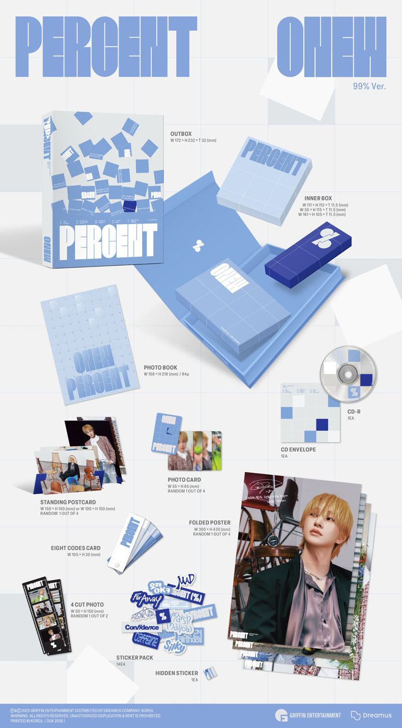 HMV限定特典付き》ONEW 2nd アルバム『PERCENT』発売決定！|K
