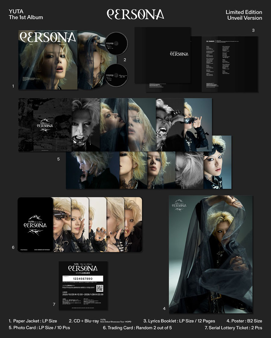 YUTA 1stソロ・フルアルバム『PERSONA』 2025年10月26日リリース