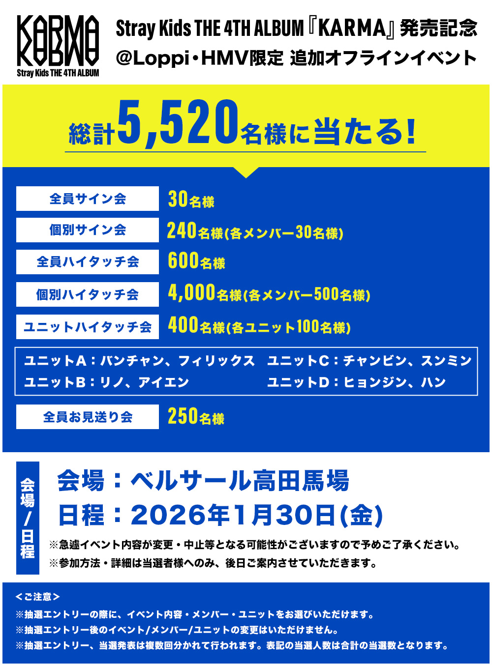 Stray Kids THE 4TH ALBUM『KARMA』発売記念 ＠Loppi・HMV限定