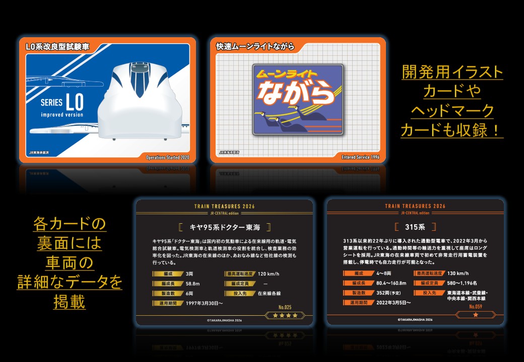 JR東海の名車両たちが100種のトレーディングカードに！『TRAIN