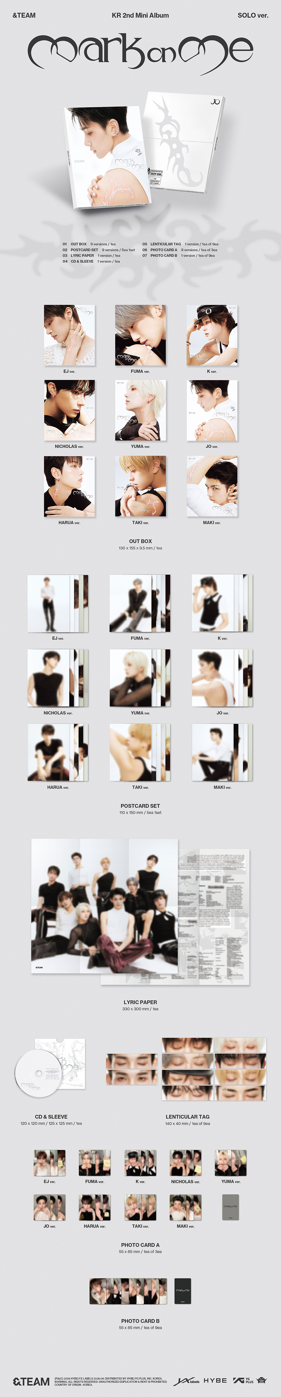 &TEAM 2nd Mini Album『Mark on Me』2026年9月21日(月)発売