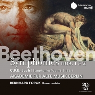 ベートーヴェン：交響曲第1番、第2番、C.P.E.バッハ：交響曲集　ベルリン古楽アカデミー、ベルンハルト・フォルク（コンサートマスター）