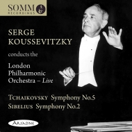 Tchaikovsky Symphony No.5, Sibelius Symphony No.2 : Serge Koussevitzky / London Philharmonic (1950 Live)(+Sound Documentary)(2CD)