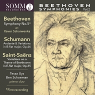 ベートーヴェン：交響曲第5番『運命』（シャルヴェンカ編4手ピアノ版）、サン＝サーンス：ベートーヴェン変奏曲（2台ピアノ版）、他　テッサ・アイス、ベン・スクーマン