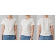 Mireille ロゴ エンボス コットンTシャツ(ホワイト M)