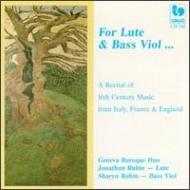 ųڥ˥Х/For Lute  Bass Viol-a Recital Of 16th Century Music Geneva Baroque Duo
