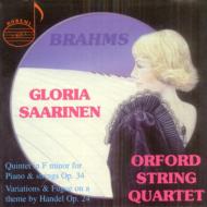 ブラームス（1833-1897）/Piano Quintet Handel Variations： Saarinen Orford. sq