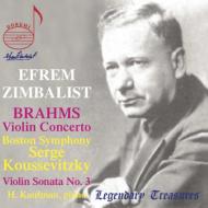 ブラームス（1833-1897）/Violin Concerto： Efrem Zimbalist(Vn)koussevitzky / Bso +violin Sonata.3