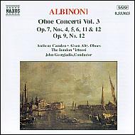 アルビノーニ（1672-1751）/Oboe Concertos Vol.3