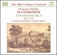 Manfredini Francesco Onofrio (1684-1762) *cl*/Concerti Grossi Op.3： Krecek / Capella Istropolitana