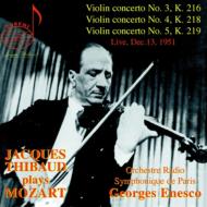 Violin Concerto.3, 4, 5: Thibaud, Enescu / Paris.rso