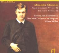グラズノフ（1865-1936）/Piano Concerto.1 Sym.5： Eckerdstein(P) Weller / Belgian National O