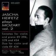 モーツァルト（1756-1791）/Violin Sonata.24 34 40 Duo.2： Heifetz(Vn) E. bay(P) Primrose(Va)