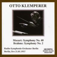 ブラームス（1833-1897）/Sym.2： Klemperer / Berlin Rso +mozart： Sym.40 (1957)