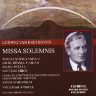١ȡ1770-1827/Missa Solemnis Andrae / Vso Stich-randall Rossel-majdan Patzak Frick