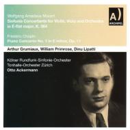 ѥ (1810-1849)/Piano Concerto 1  Lipatti(P) Ackermann / +mozart Sinfonia Concertante Grumiaux