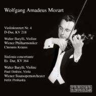 Violin Concerto No, 4, Sinfonia Concertante K.364 : Barylli, Krauss / Vienna Philharmonic, Prohaska / Doktor