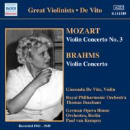 ブラームス（1833-1897）/Violin Concerto： De Vito(Vn) Kempen / +mozart： Concerto 3 ： Beecham /