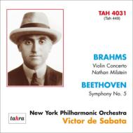 ١ȡ1770-1827/Sym 5  De Sabata / Nyp +brahms Violin Concerto Milstein(Vn)(1950)