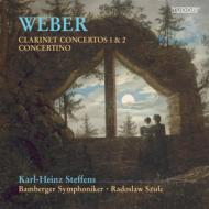 ウェーバー（1786-1826）/Clarinet Concerto 1 2 Concertino： Steffens(Cl) Szulc / Bamberg So (Hyb)
