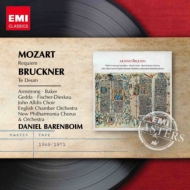Mozart Requiem, Bruckner Te Deum : Barenboim / English Chamber Orchestra S.Armstrong J.Baker, Gedda, F-Dieskau, New Philharmonia
