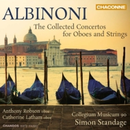 アルビノーニ（1672-1751）/Oboe Concertos Op 7 9 ： A. robson C. latham(Ob) Standage / Collegium Musicum 90