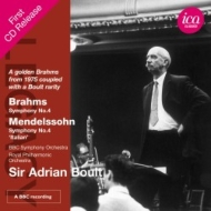 Brahms Symphony No.4, Mendelssohn Symphony No.4 : Boult / BBC Symphony Orchestra, Royal Philharmonic (1975, 72)