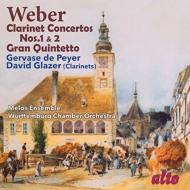ウェーバー（1786-1826）/Clarinet Concerto 1 2 ： Glazer De Peyer(Cl) Faerber / C. davis / +quintet