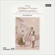 ドニゼッティ（1797-1848）/L'elisir D'amore： Bonynge / Eco Sutherland Pavarotti (+blu-ray Audio)