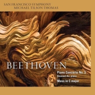 ベートーヴェン（1770-1827）/Piano Concerto 3 Mass In C： Ax(P) Tilson Thomas / Sfso ＆ Cho (Hyb)