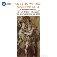 ヴォーン・ウィリアムズ（1872-1958）/Sym 4 ： Boult / Npo (1968) +norfolk Rhapsody 1