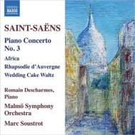 サン＝サーンス (1835-1921)/Piano Concerto 3 ： Descharmes(P) Soustrot / Malmo So +works For Piano ＆ Orch