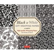 Tuttle Publishing/Black  White Gift Wrapping Papers 6 Sheets