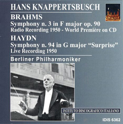 交響曲第3番 クナッパーツブッシュ＆BPO : ブラームス（1833-1897 