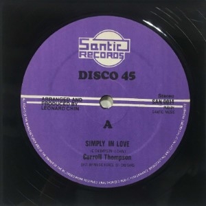 12インチ CARROLL THOMPSON - SIMPLY IN LOVE Simply In Love