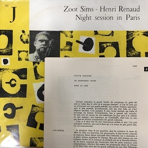 中古:盤質B】 Night Session In Paris : Zoot Sims / Henri Renaud