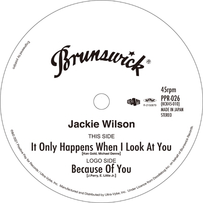 It Only Happens When I Look At You Because Of You 21 Record Store Day 限定盤 7インチシングルレコード Jackie Wilson Hmv Books Online Ppr026