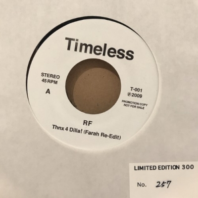 RF Thnx 4 Dilla!/Love Theme レア廃盤 中古:盤質B】 Thnx 4 Dilla! (Farah Re-edit)/ Love Theme : Rf