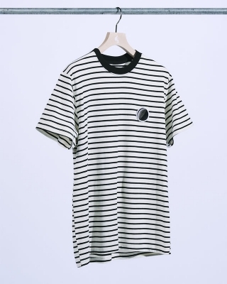 小沢健二 モノクロワッペンボーダーT ホワイト×ブラック(細ピッチ) Lサイズ モノクロワッペンボーダーT《ホワイト×ブラック》Lサイズ : 小沢健二